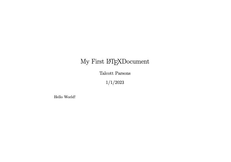 Your first document made with LaTeX